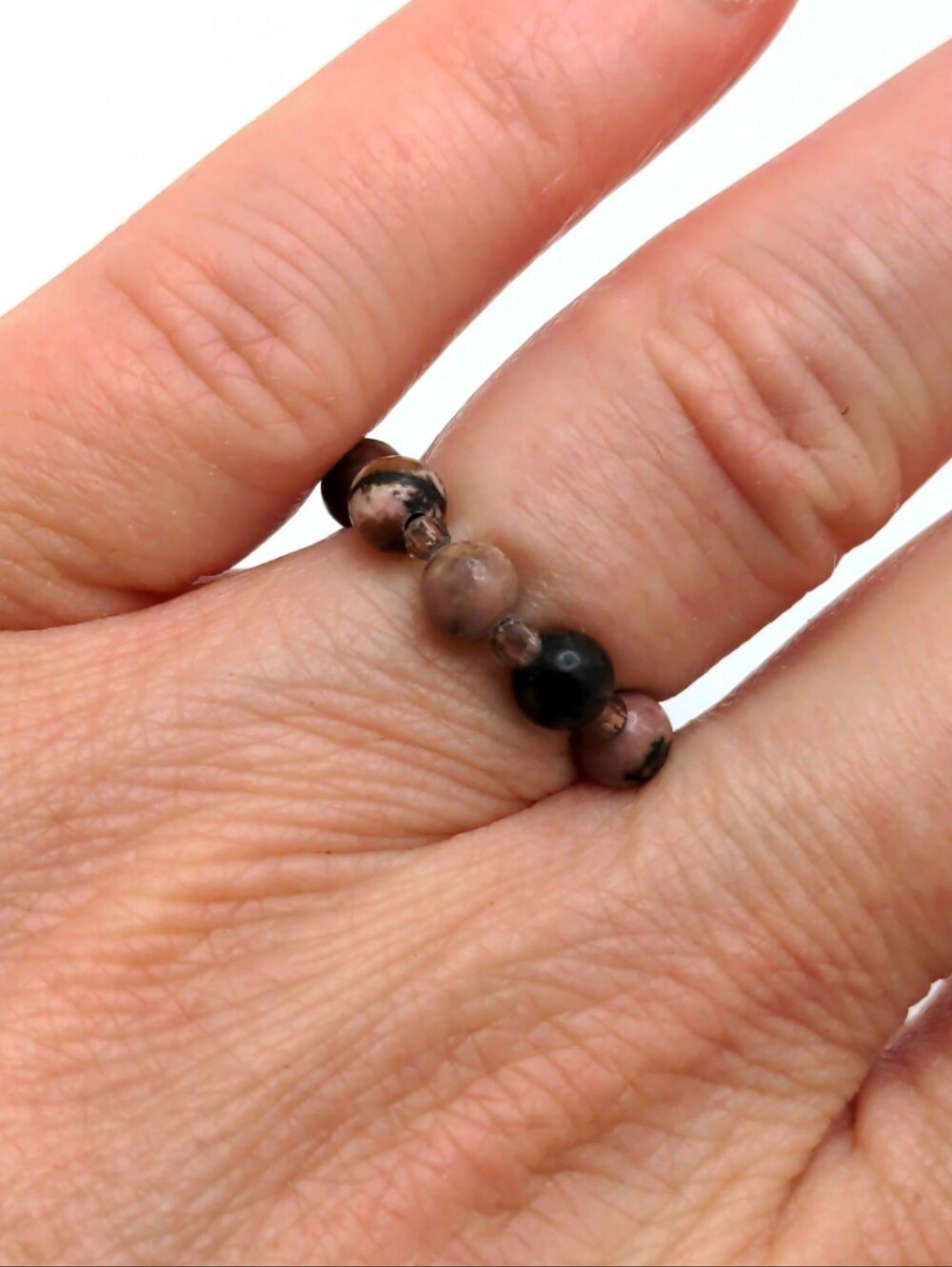 381MIDALANE Handcrafted Pink Stone Ring